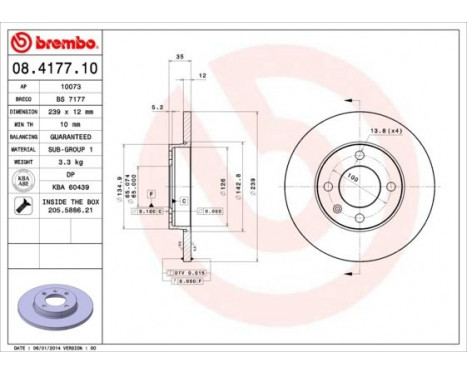 Bromsskiva 08.4177.10 Brembo, bild 4