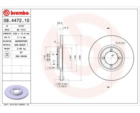 Bromsskiva 08.4472.10 Brembo, bild 3