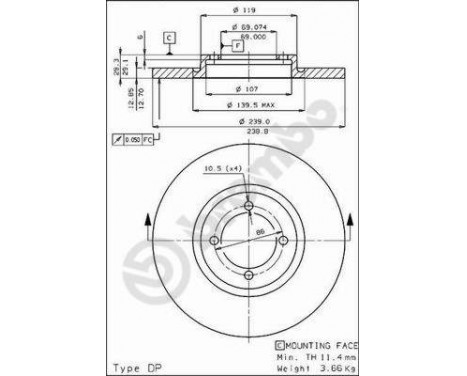 Bromsskiva 08.4472.10 Brembo, bild 2