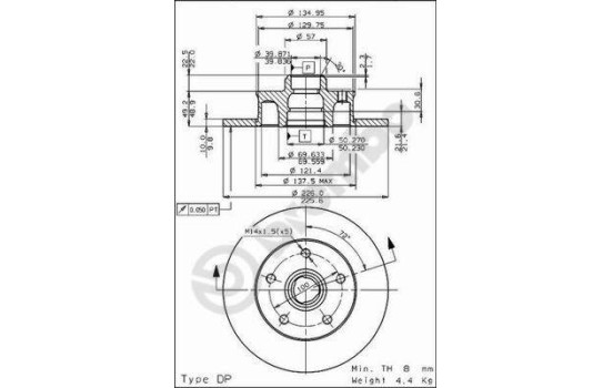 Bromsskiva 08.5005.20 Brembo, bild 2