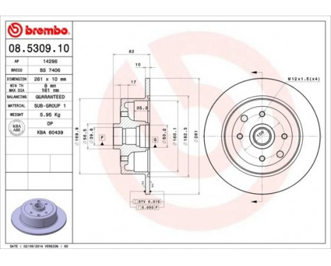 Bromsskiva 08.5309.10 Brembo, bild 3