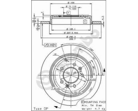 Bromsskiva 08.5344.20 Brembo, bild 2