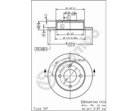 Bromsskiva 08.5629.10 Brembo, bild 2