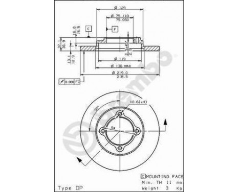 Bromsskiva 08.5741.20 Brembo, bild 2