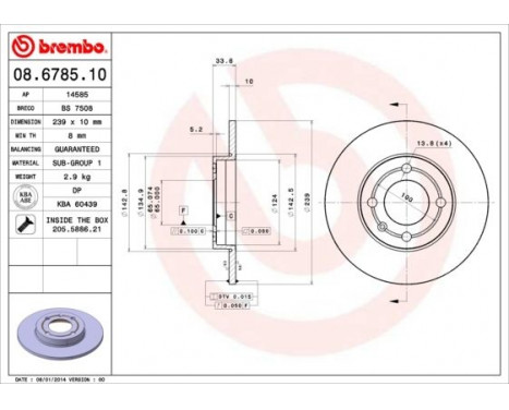 Bromsskiva 08.6785.10 Brembo, bild 3