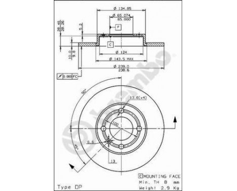 Bromsskiva 08.6785.10 Brembo, bild 2