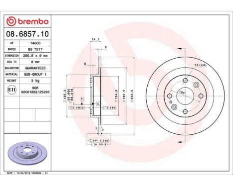 Bromsskiva 08.6857.10 Brembo, bild 4