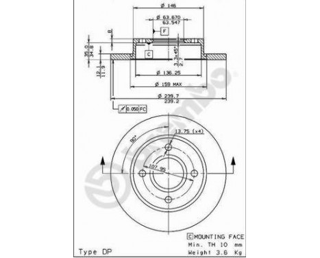 Bromsskiva 08.6903.14 Brembo, bild 2