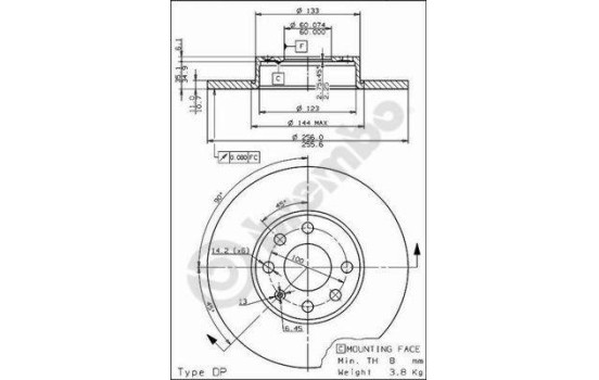 Bromsskiva 08.7637.10 Brembo, bild 2