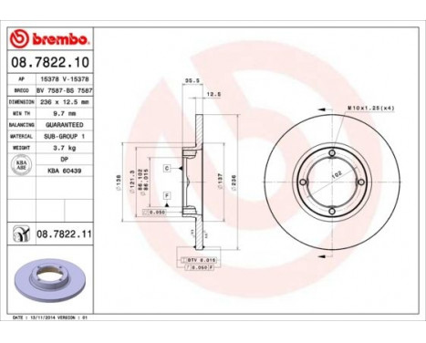 Bromsskiva 08.7822.10 Brembo, bild 3