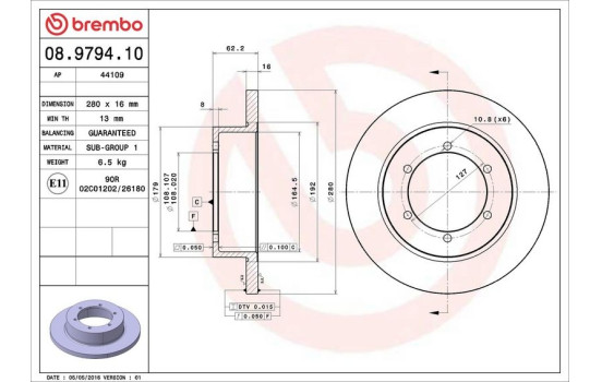 Bromsskiva 08.9794.10 Brembo, bild 3