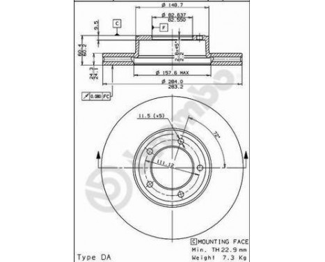 Bromsskiva 09.3825.10 Brembo, bild 2