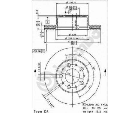 Bromsskiva 09.5082.10 Brembo, bild 2
