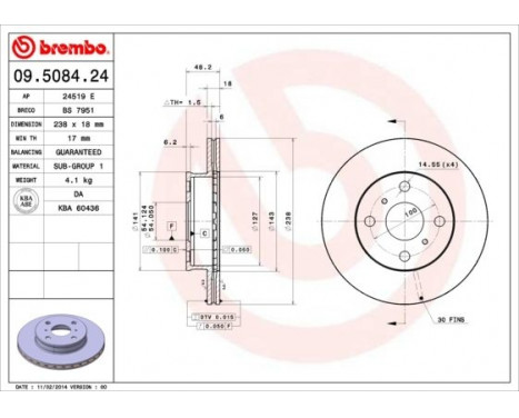 Bromsskiva 09.5084.24 Brembo, bild 3