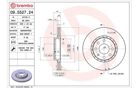 Bromsskiva 09.5527.24 Brembo, bild 4