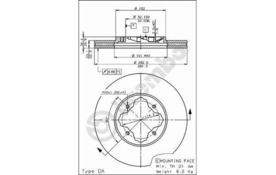 Bromsskiva 09.5804.10 Brembo, bild 2