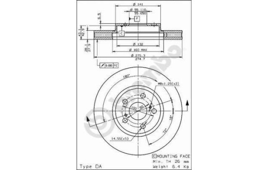 Bromsskiva 09.6708.10 Brembo, bild 2