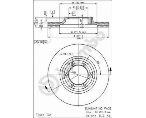 Bromsskiva 09.6817.10 Brembo, bild 2