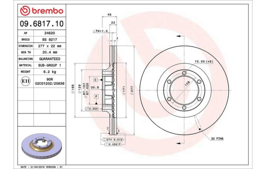 Bromsskiva 09.6817.10 Brembo, bild 4