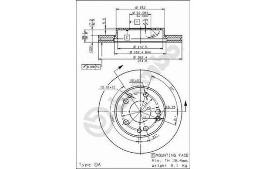 Bromsskiva 09.7291.20 Brembo, bild 2