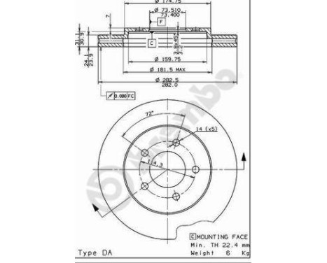 Bromsskiva 09.7367.14 Brembo, bild 2