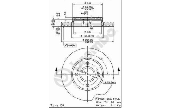 Bromsskiva 09.7806.14 Brembo, bild 2
