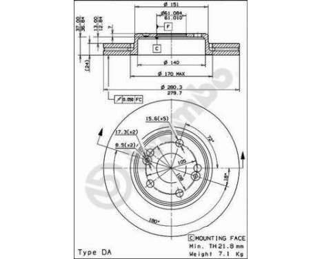 Bromsskiva 09.8137.14 Brembo, bild 2