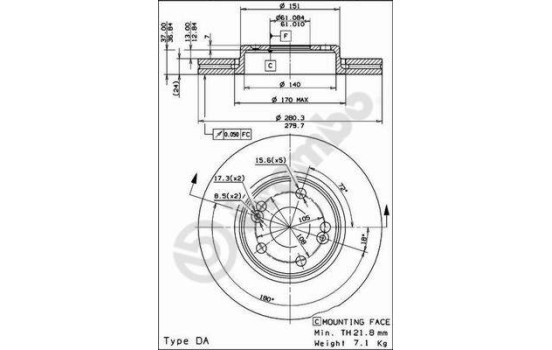 Bromsskiva 09.8137.14 Brembo, bild 2