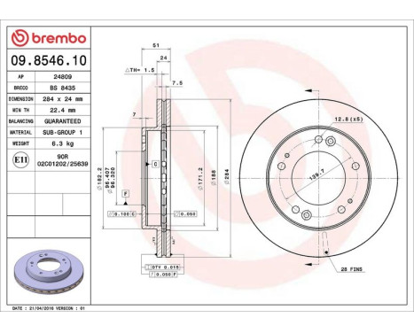 Bromsskiva 09.8546.10 Brembo, bild 4