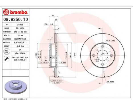 Bromsskiva 09.9350.10 Brembo, bild 2