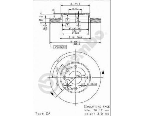 Bromsskiva 09.9607.14 Brembo, bild 2