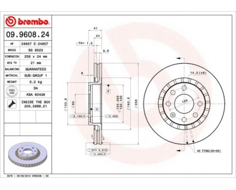 Bromsskiva 09.9608.24 Brembo, bild 3