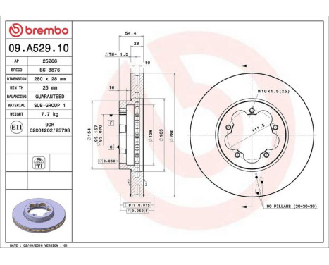Bromsskiva 09.A529.10 Brembo, bild 3