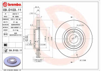 Bromsskiva 09.D103.11 Brembo