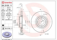 Bromsskiva 09.D103.11 Brembo