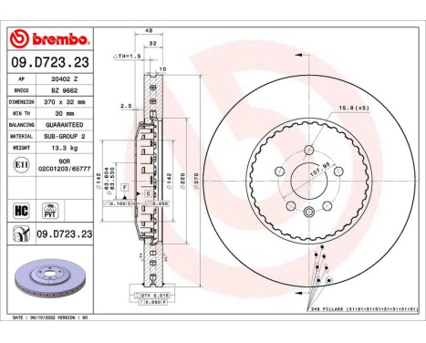 Bromsskiva 09.D723.23 Brembo