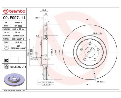 Bromsskiva 09.E097.11 Brembo, bild 2