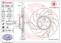 Bromsskiva 09.F643.13 Brembo