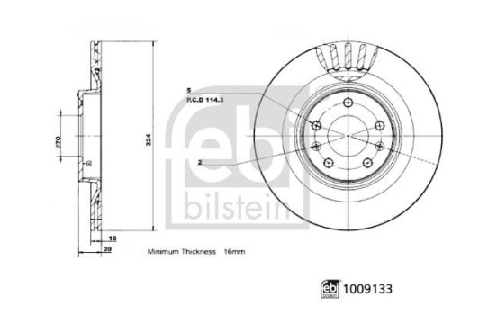 Bromsskiva 1009133 FEBI