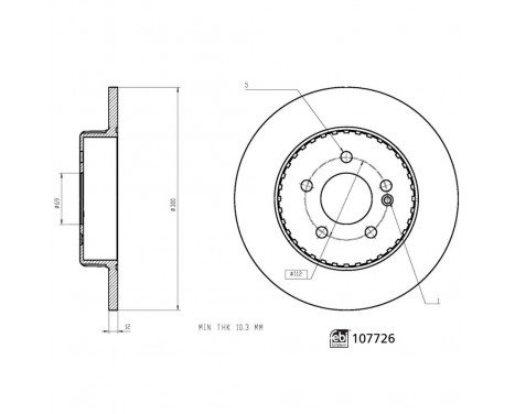 Bromsskiva 107726 FEBI
