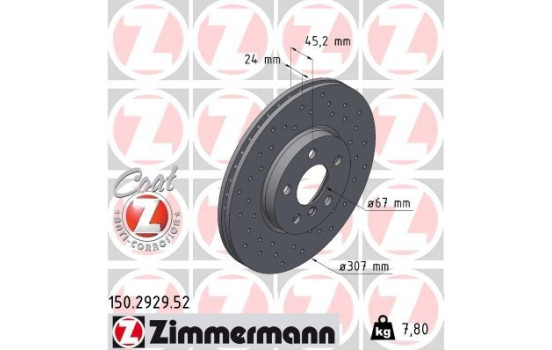 Bromsskiva 150.2929.52 Zimmermann, bild 2