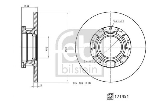 Bromsskiva 171451 FEBI, bild 5