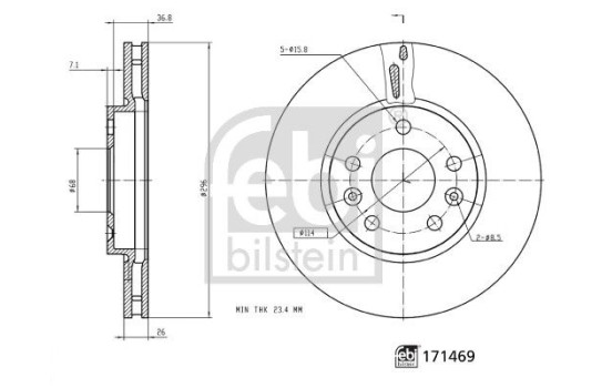 Bromsskiva 171469 FEBI, bild 5