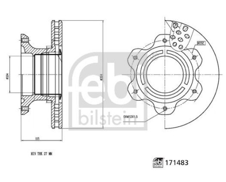 Bromsskiva 171483 FEBI, bild 3