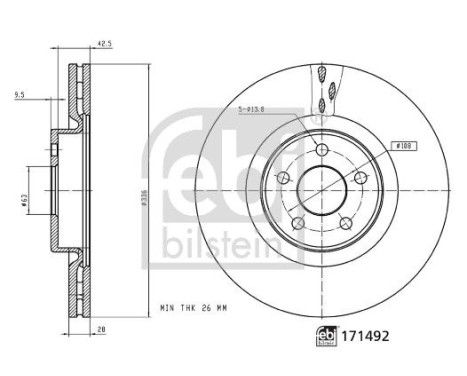 Bromsskiva 171492 FEBI, bild 3