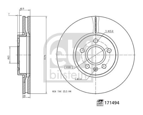 Bromsskiva 171494 FEBI, bild 3