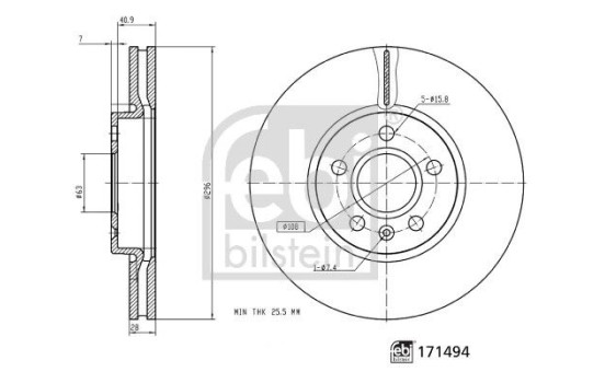 Bromsskiva 171494 FEBI, bild 3