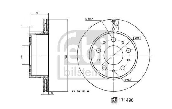 Bromsskiva 171496 FEBI, bild 5