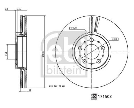 Bromsskiva 171503 FEBI, bild 3