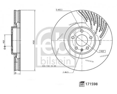 Bromsskiva 171598 FEBI